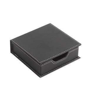 商务皮革便签盒座 便条纸盒便条座便利贴小卡片盒子 可爱摆件定制