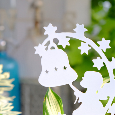 户外花园铁艺花插装饰风铃小女孩挂件挂饰杂货