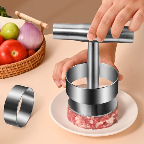 不锈钢压饼器烧饼白吉馍家商用压汉堡肉饼器圆形模具压牛排工具