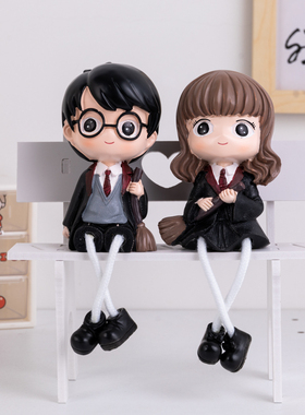 卡通时尚家居儿童房隔板玄关可爱创意房间吊脚娃娃装饰礼品小摆件