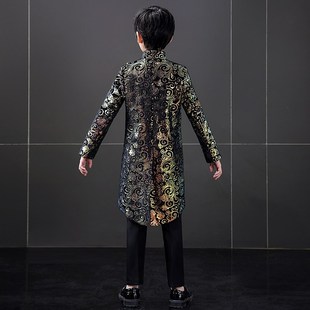 儿童主持人礼服男童花童小西装套装钢琴表演燕尾服走秀演出服英伦