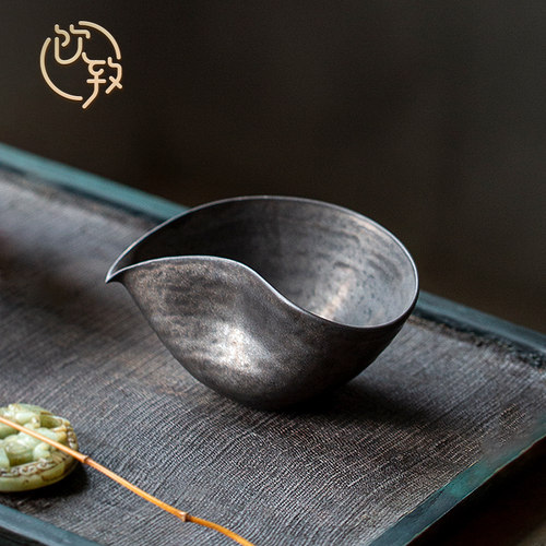 饮致窑变粗陶公道杯日式复古功夫茶海复古分茶器家用创意倒茶公杯