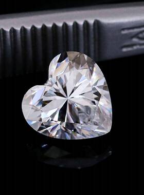 梧州莫桑源头厂家心型白色莫桑裸石3mm-9mm 心形D色莫桑石石