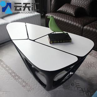 玻璃钢镂空茶几书房边客厅家具酒店别墅庭院异形茶桌玻璃钢材质