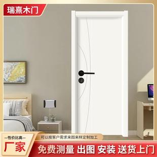 复合实木门室内门隔音门卧室门烤漆简约门原木门门单开门