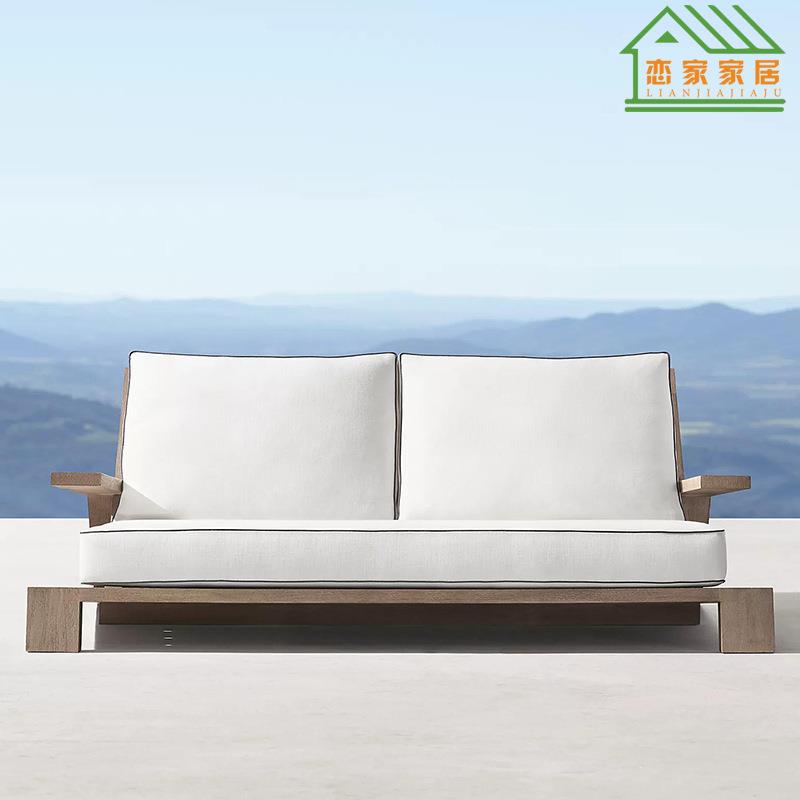 高档户外柚木沙发庭院别墅露天实木沙发茶几休闲阳台组合室外家具