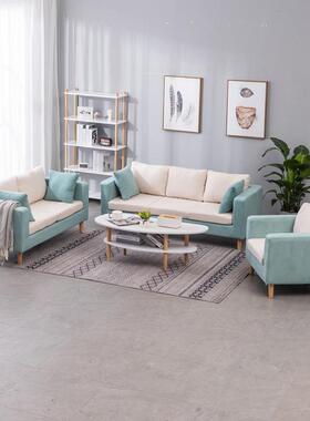 代休闲布艺沙发组合客厅家具现简三约小户TNL型人位拆洗可厂家包