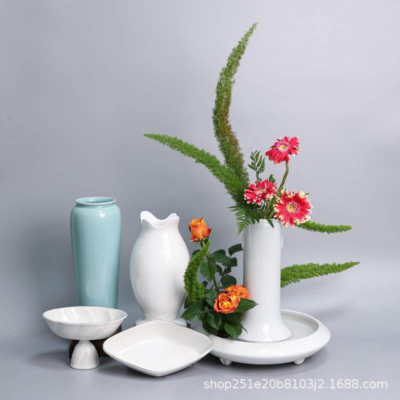 小原白色花花瓶器陶瓷花瓶禅流意剑插器花盆山日花式花艺教学器皿,家居饰品,花盆,淘宝优惠券,粉丝福利购,淘宝优惠卷