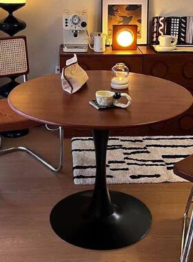 咖啡厅家实木型餐桌洽茶谈几白色小圆桌用小户郁金BZN香圆桌厂家