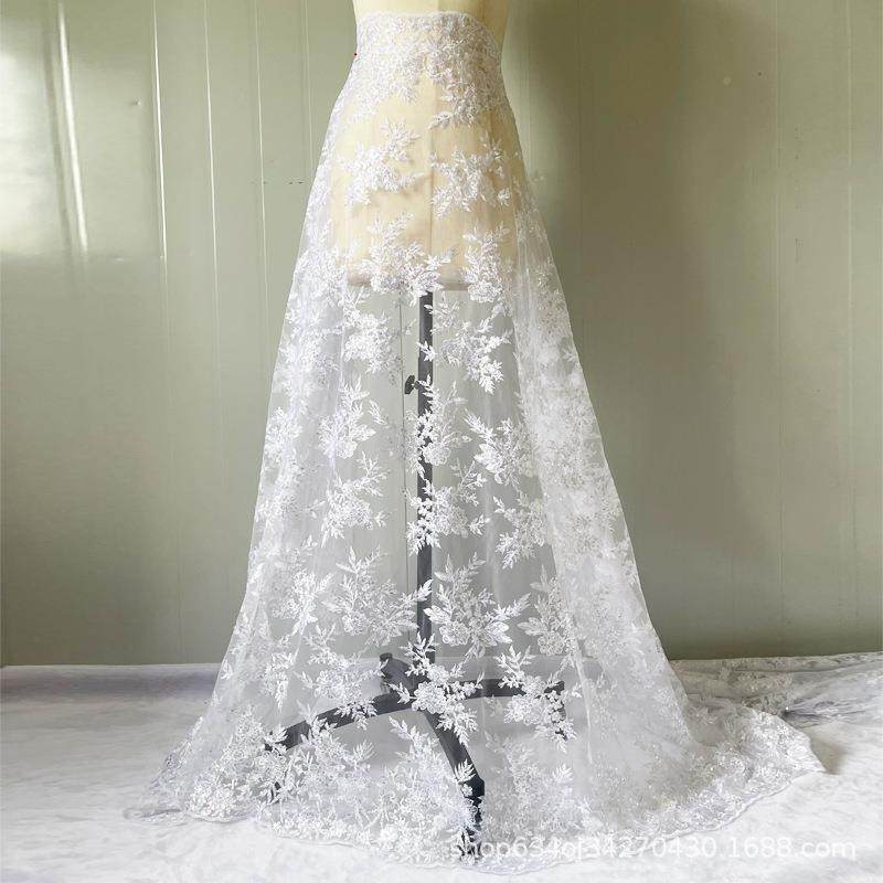 绣面装料婚纱TF444礼服儿童服面料电珠珠绣钉珠脑蕾丝面料立体绣