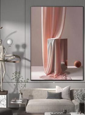 现代轻奢客玄SQ5216关饰画装橙色唯美静物艺术花瓶背厅景墙竖壁版