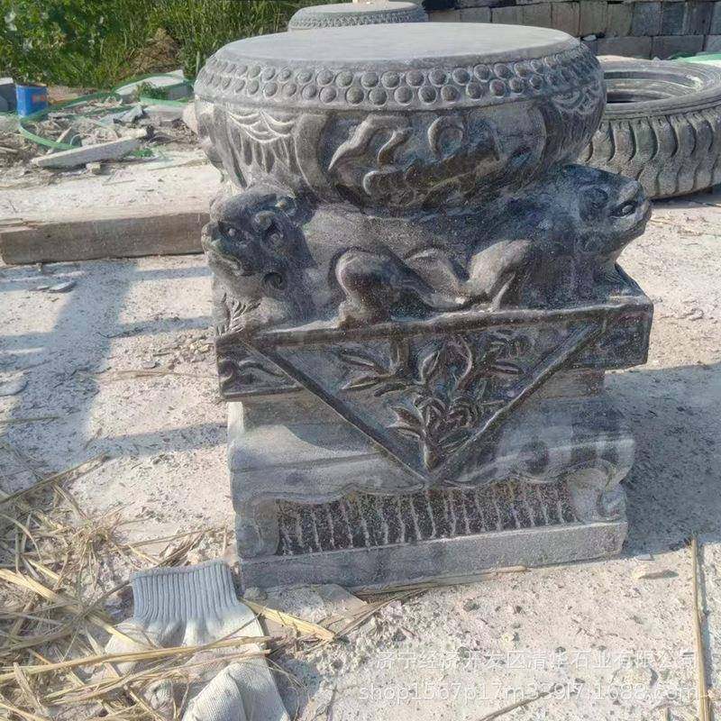 实心柱墩石古建石柱墩石石雕柱石脚石柱基石青柱础花岗石柱岩墩石
