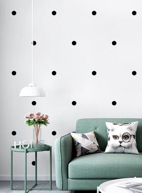 北欧风格壁点49001纸in景s现简约几何黑白色原点客厅代卧室电视背
