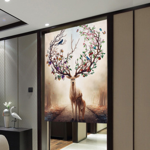 欧式卧室门帘隔断帘客厅免帘帘遮挡厨房卫生间装饰帘子半打孔短帘