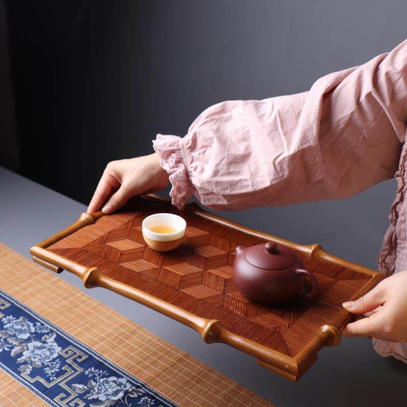 中式筇竹长方形干泡台茶盘茶道茶具收纳杯托壶承新品竹编托盘,3C数码配件,其它配件,淘宝优惠券,粉丝福利购,淘宝优惠卷