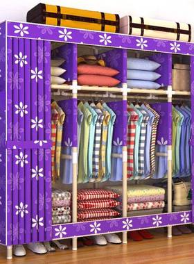 包邮简36411易衣衣柜加粗加固实非木钢管布衣柜装牛津组布橱收纳