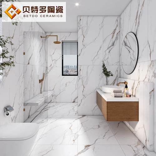 鱼肚金柔光肌肤釉瓷砖0x12000寒江雪房卫生间厨墙砖客厅防滑6地砖