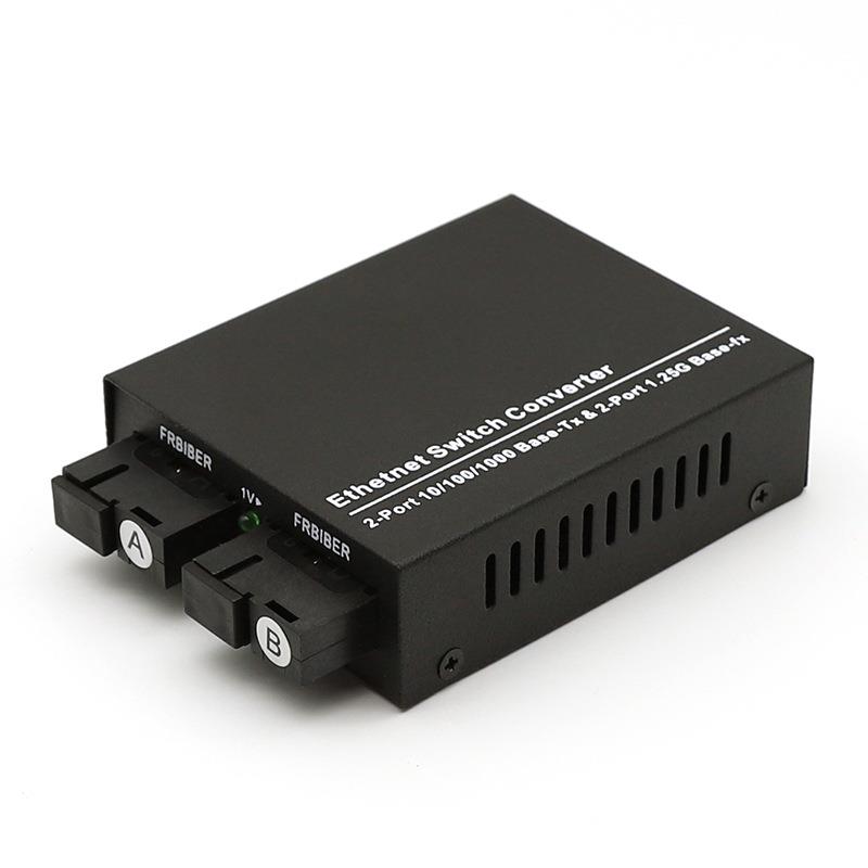 千器兆2光2电光纤聚IWV发器光电转换汇级联收SC接口光纤交换机一