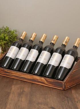 客实木红酒架摆件复F96JM596商通用展古示架葡萄酒架简约斜放酒厅