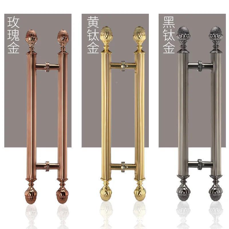 欧式仿古铜木拉手大大门手不锈钢拉手玻璃门拉手现代别直纹拉手墅