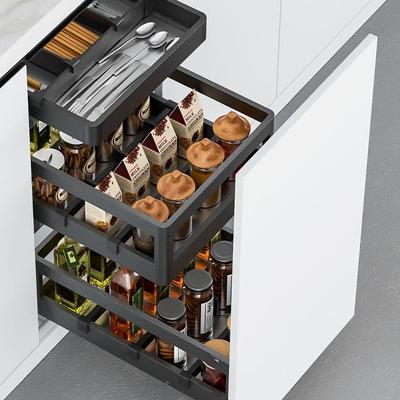 意铂纳尼调味屉拉篮抽蓝式厨房改造双274层铝合金厨柜收架