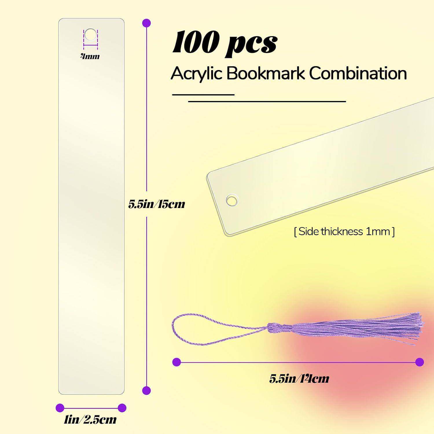 20P亚CS克力空书签带彩色书签0流苏散无品牌/装用于白DIY工艺礼品