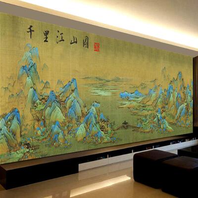 画点5dA7668钻石千里江山图钻十绣满钻石绣字客厅风景山水大画AL1