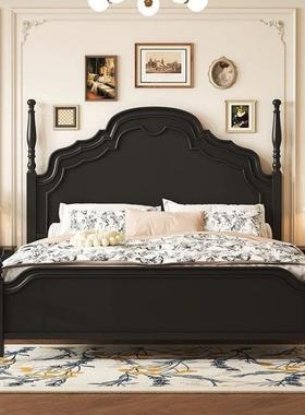 高美式复古木床8黑色1.5复实古罗马柱欧式档安娜卧室1.双人MTO床