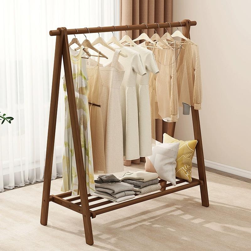 实21514木衣架家质用落挂衣架卧地室木衣架帽挂式衣服置物架简易