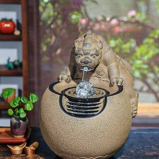 汉韵VLV堂招财流水摆办公桌装饰喷泉面水新中式客厅桌小型件流景