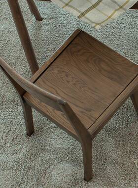 北木欧橡木桌全实餐椅白现代简约餐厅吃饭椅子日式板椅书写ILJ字