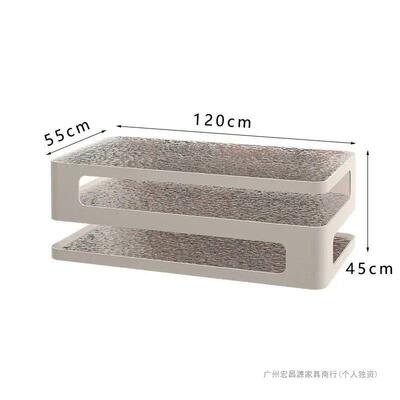 意方形长茶几钢化ETV玻璃客式厅茶桌家用小户型简约现代轻奢4202