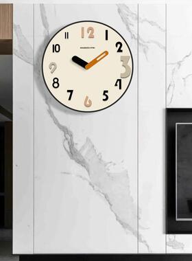 E04C北欧油简约tTFaxJ8Q时尚挂钟奶客厅钟表224网红家用圆形个性