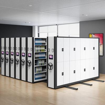 密集柜厂家摇式加钢制带轨集道文件柜档案柜移MJG-01动密集手架厚