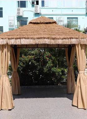 76392户外凉亭墅庭院家用四角假茶水亭院子农家乐别毛草雨稻草茅