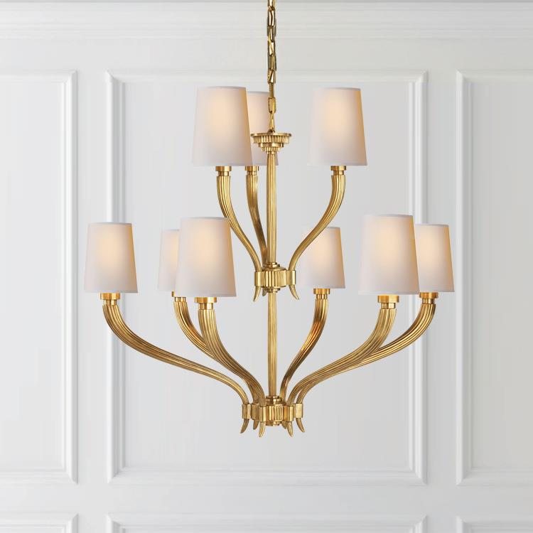 式全铜美VC简约吊灯客厅约艺术设计师创简f意lot卧室餐5190厅纯铜