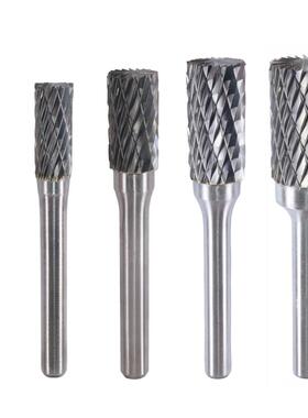 硬质合金旋转刀锉刻圆柱头5pc套装双纹钨钢滚磨金属雕s打磨头6/8/