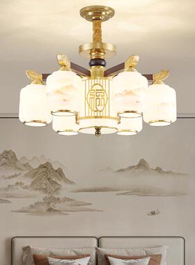 新中灯式式吊灯全铜实木客厅灯中国风餐厅别墅复77401大厅楼灯厂