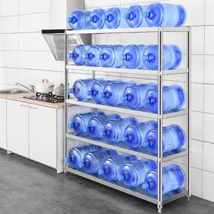 不锈架钢多厨房置落物079架地层收纳家用货架五层柜锅架子微波炉