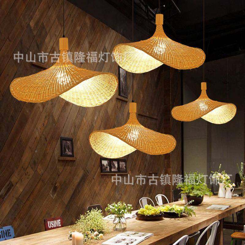 竹编吊灯新中式378饰藤编禅灯意茶餐饮灯竹灯艺灯笼茶楼仿室古罩,家装灯饰光源,智能吊灯,淘宝优惠券,粉丝福利购,淘宝优惠卷