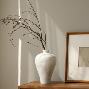 古风复花瓶陶瓷白色DJY宋代美学摆件陶罐中古水术培插花艺感中式