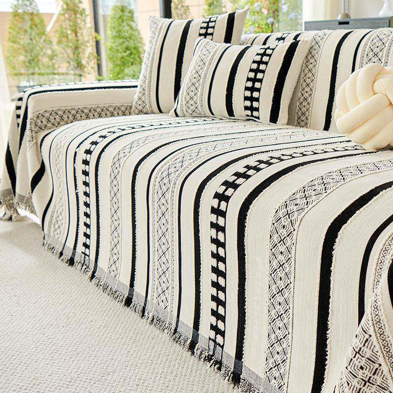 雪尼尔沙发盖布巾四季通用沙发毯一片式全盖沙发防尘保护套罩