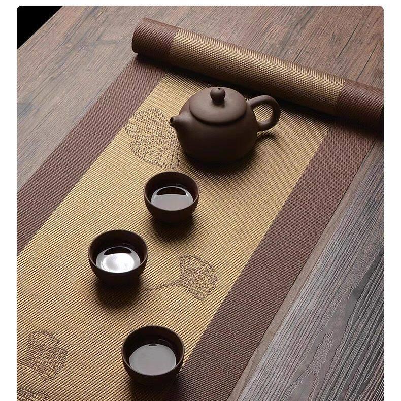 桌旗茶席新中式古典国风茶台布艺长条茶几桌布茶桌垫布床旗电视柜