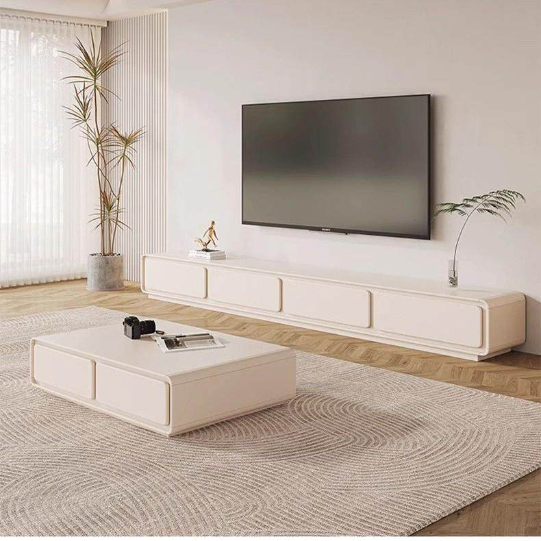 现代简约奶油风茶几电视柜组合整套落地高档实木茶几电视柜带抽屉,鲜花速递/花卉仿真/绿植园艺,割草机/草坪机,淘宝优惠券,粉丝福利购,淘宝优惠卷