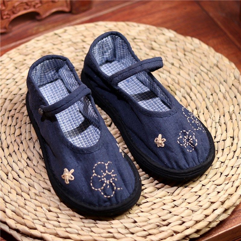 春夏绣花鞋女纯手工千层底布鞋一字扣单鞋文艺复古个性棉麻汉服鞋,女鞋,绣花鞋,淘宝优惠券,粉丝福利购,淘宝优惠卷