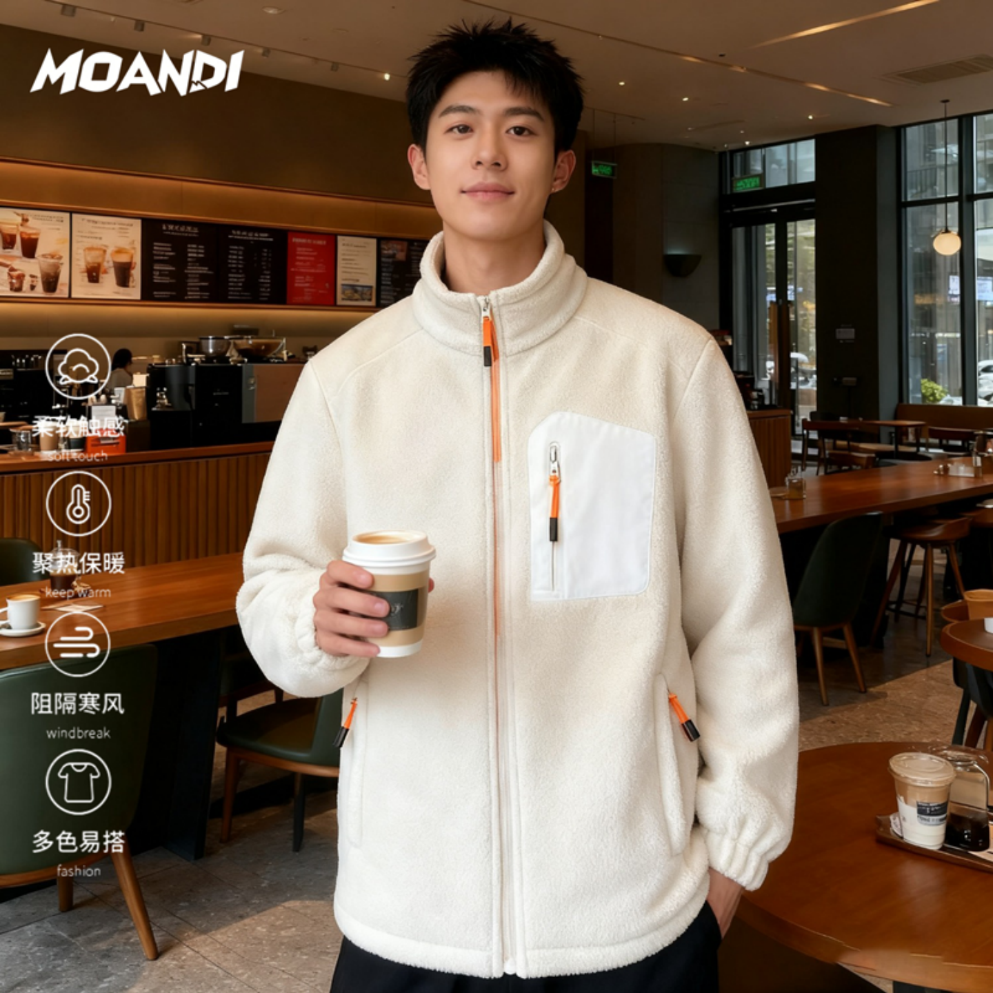 摩安迪抓绒外套保暖，户外徒步