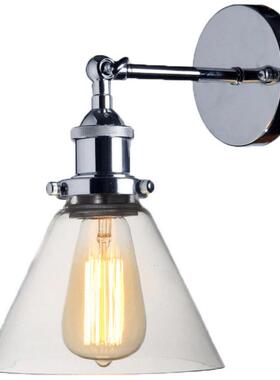 复古工业风镀玻璃壁灯明灯MD3002透玻璃壁电铬色款