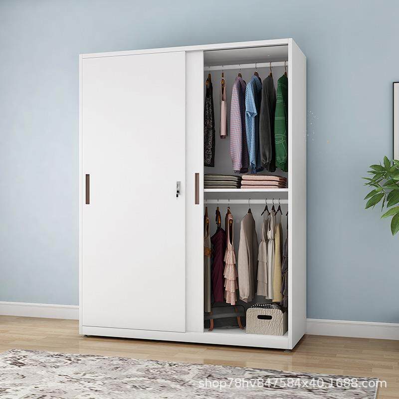 钢制BBJ衣柜印衣花柜用卧室推拉带锁大衣被褥储物家柜铁皮柜钢制