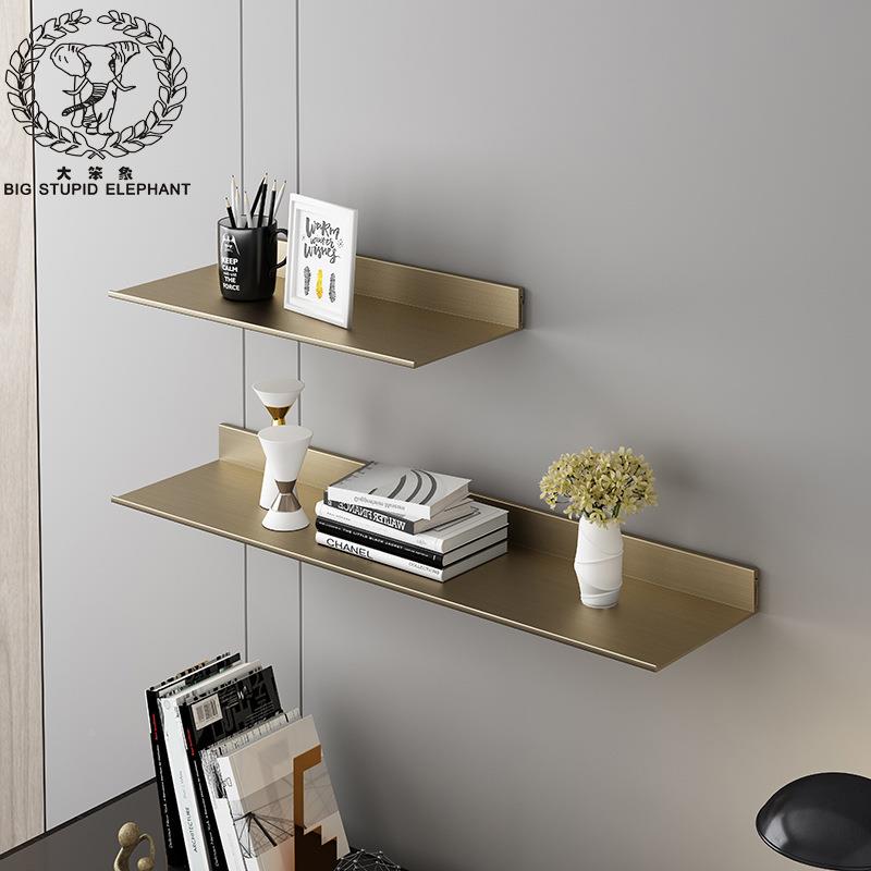 墙上置架搁20159板客厅物书装饰挂墙架发合光铝金一字板壁挂式金