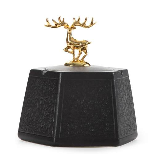 陶瓷烟灰缸个带盖家用烟缸小创意性摆件卧室客飞厅防号风防灰33烟